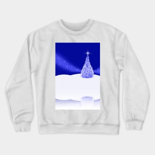 Winter Tree Night Scene Crewneck Sweatshirt